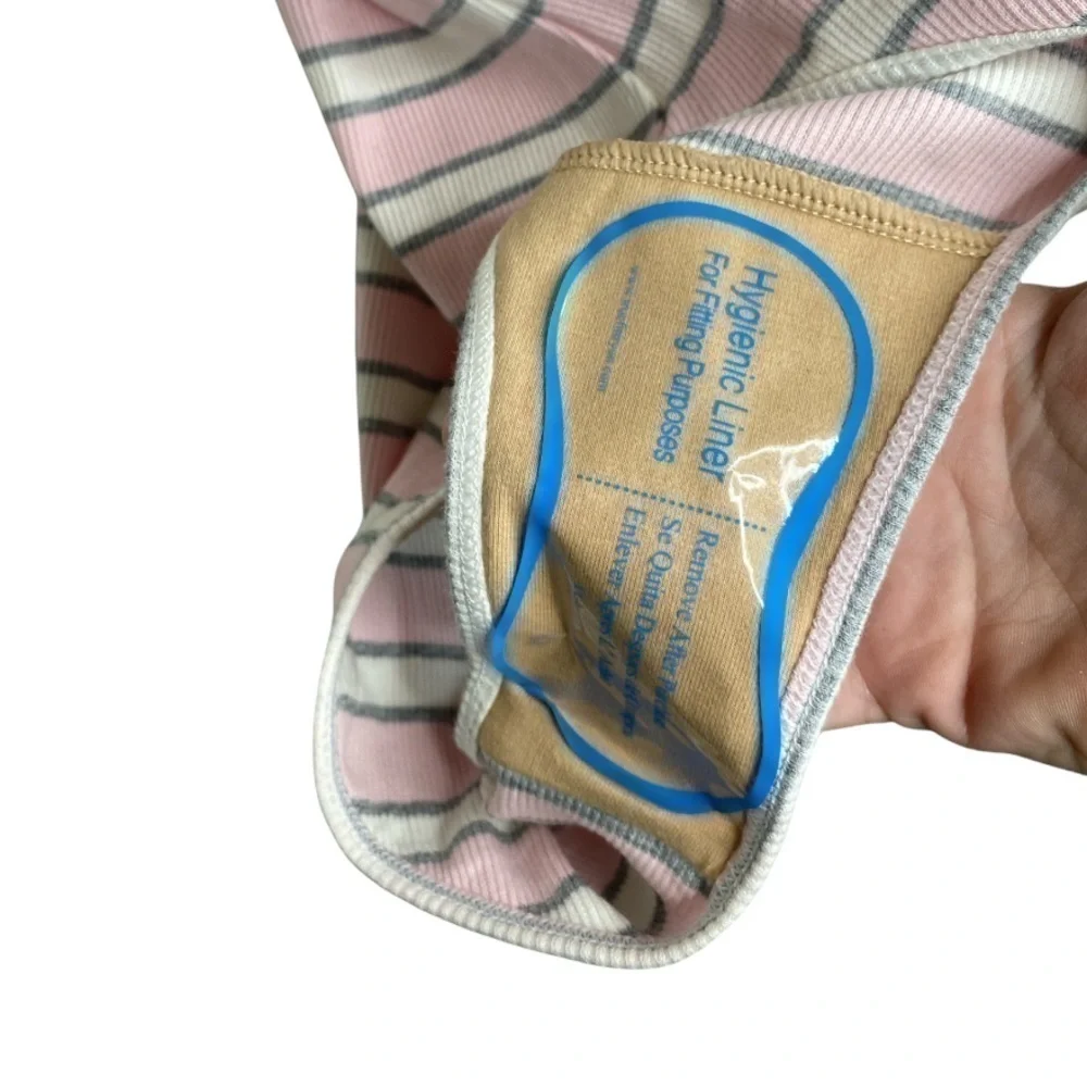 AMERICAN Apparel Pink Striped Bodysuit Size Small - Picture 4 of 4